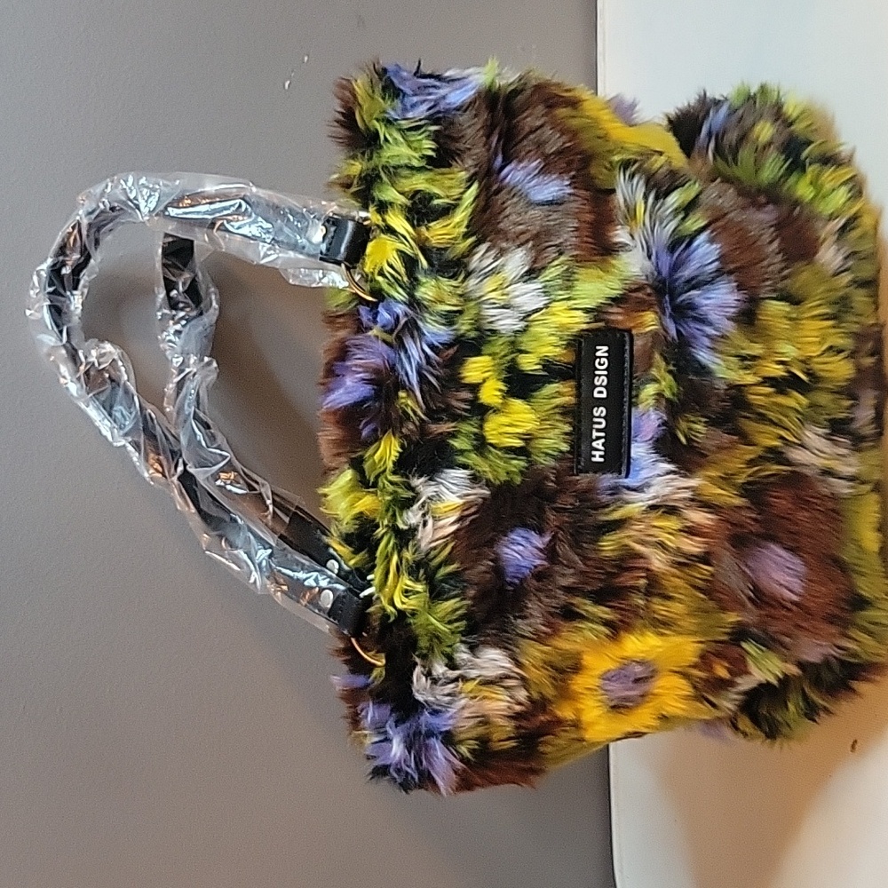 Multicolor Faux Fur Tote Bag